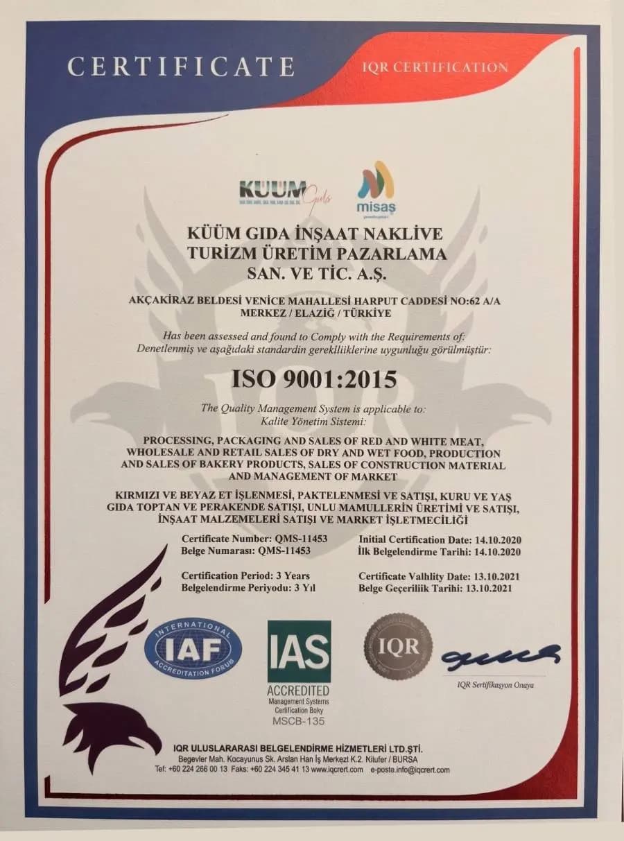 ISO 9001:2015 Kalite Yönetim Sistemi