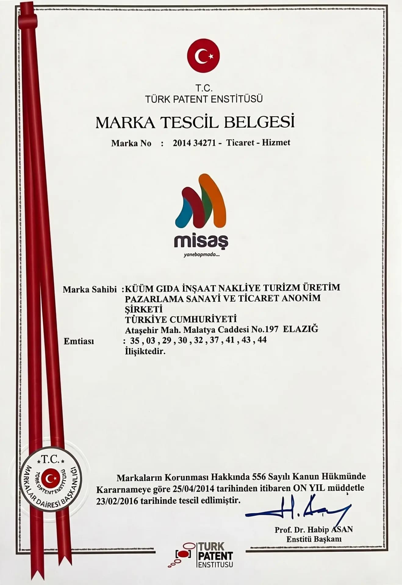 Marka Tescil Belgesi